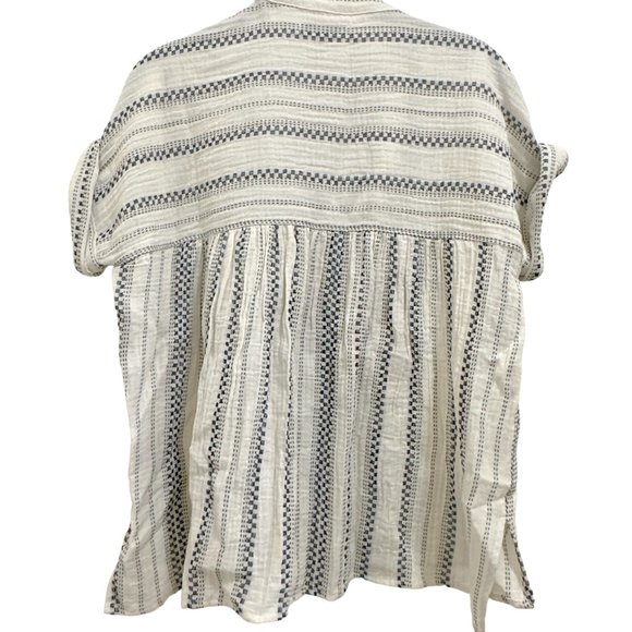 MADEWELL Lightspun Lakeline Popover Shirt in Jacquard Stripe - Picture 6 of 11